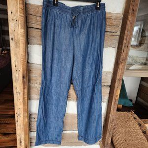 INC lightweight elastic waist wide leg palazzo jeans